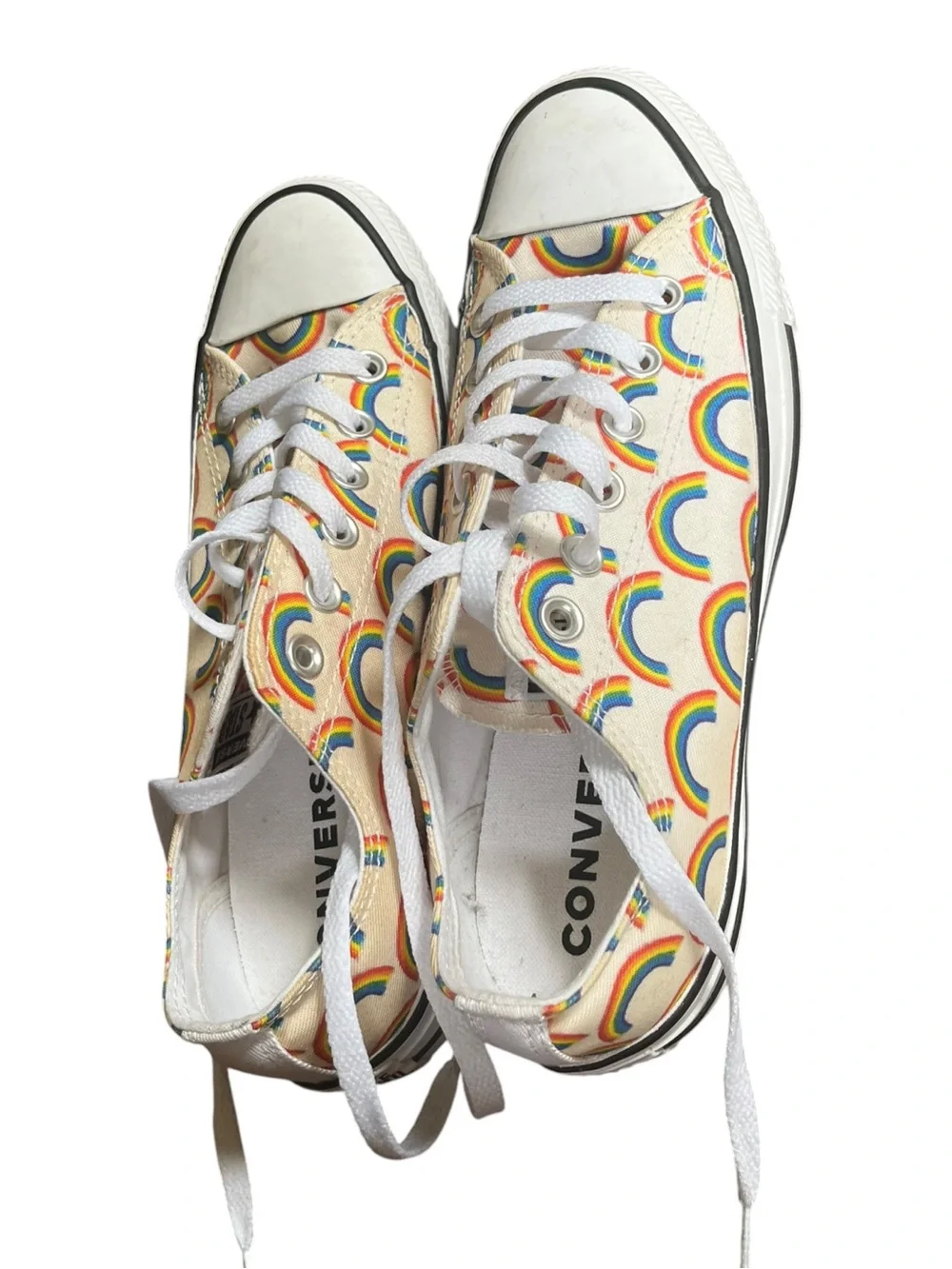 US 8 Converse Chuck Taylor All Star Low Top Rainbow Print Sneakers